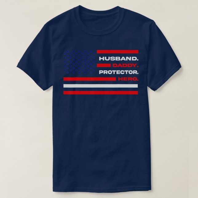 Vater Husband Daddy Protector Hero Men T-Shirt (Design vorne)