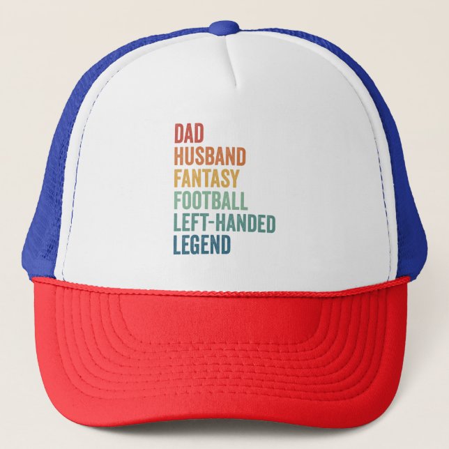 Vater Husband Fantasy Football Verlassen Handlegen Truckerkappe (Vorderseite)