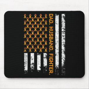 Vater Husband Fighter Ribbon USA Flag Leukemia Awa Mousepad