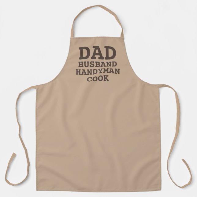 Vater Husband Handyman Cook Funny Quote Typografie Schürze (Vorderseite)
