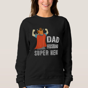 Vater Husband Super Hero Tragen Cape Son Vater Vat Sweatshirt