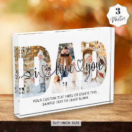 Vater I Liebe Sie 3 Foto Collage Script Herz