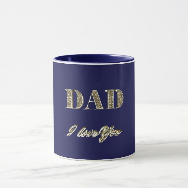 Vater I Liebe Sie Gold Glitzern Typografie Tasse (Zentrum)