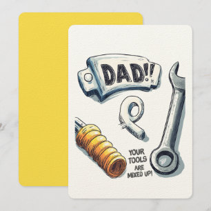 Vater, Ihre Tools sind vermischt! Sonniger Vater Einladung