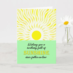 Vater im Gesetz Birthday Bright Sunshine Card Karte