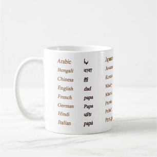 Vater in 24 verschiedenen Sprachen der Welt Kaffeetasse