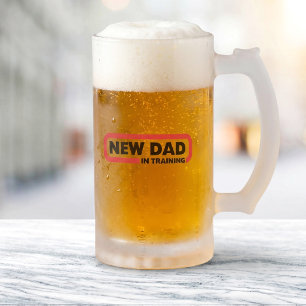 Vater in Ausbildung Mattglas Bierglas