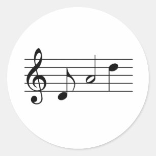 Vater in Musiknote Runder Aufkleber