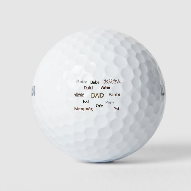 Vater in vielen Sprachen Golfball (Vorderseite)