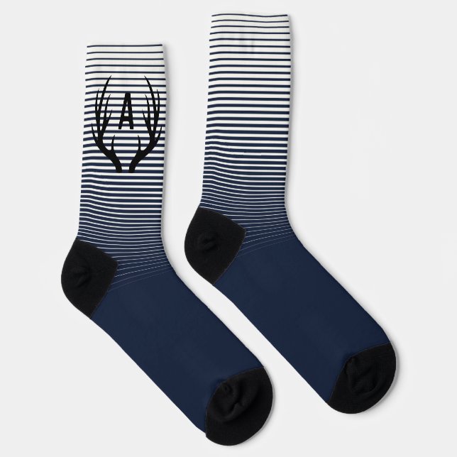 Vater Initial Socken Hirschgeweih Crew Socken (Rechts)