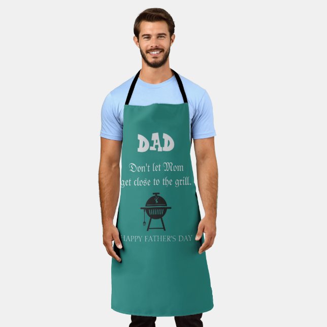 Vater ist besser kochen, dann Mama Grün Schürze (Getragen)