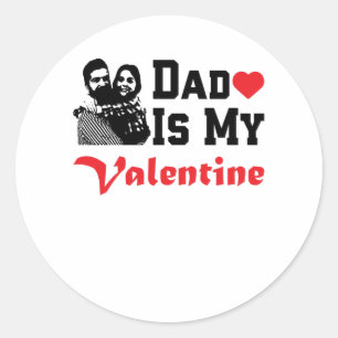 Vater ist mein Valentine   Geschenke am Valentinst Runder Aufkleber