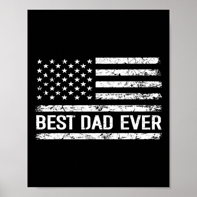Vater je mit amerikanischer Flagge Geschenk Männer Poster (Vorne)