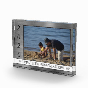 Vater Jeder Will Silver Vaters Day Year Fotoblock