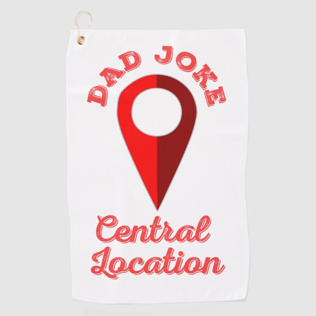 Vater Joke Central Lage Golfhandtuch (Vorderseite)