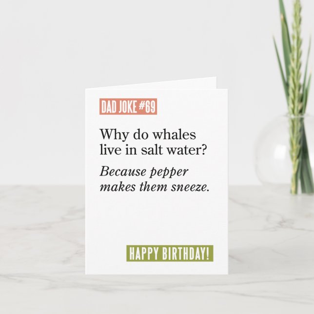 Vater Joke: Wale leben in Salzwasser Weil ... Karte (Vorderseite)