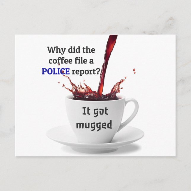 VATER JOKE: Warum hat die Kaffeedatei einen Polize Postkarte (Vorderseite)