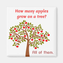 Vater Joke: Wie viele Äpfel wachsen auf einem Baum Magnet