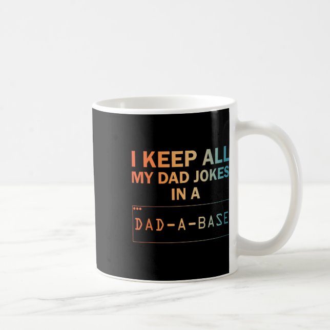 Vater Jokes Design for Men Vater Datenbank Vater J Kaffeetasse (Rechts)