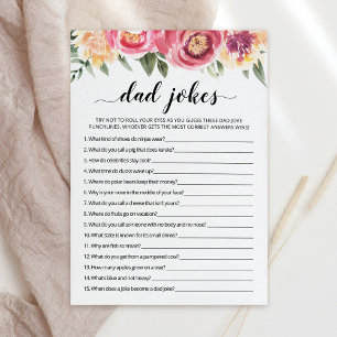 Vater Jokes mit Answers Baby Showgame Card Einladung