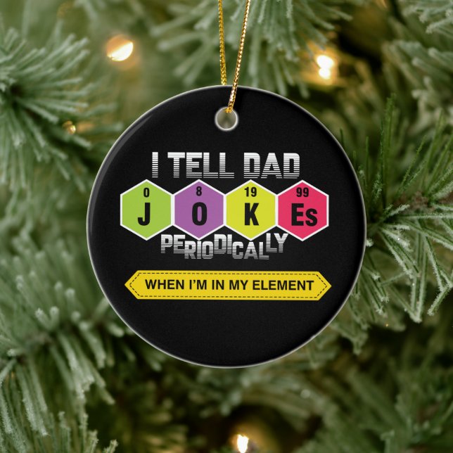 Vater Jokes | Periodische Tabelle | Wissenschaft | Keramik Ornament (Baum)