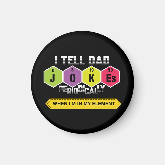 Vater Jokes | Periodische Tabelle | Wissenschaft | Magnet (Vorne)