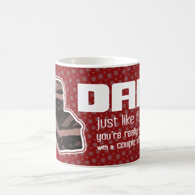 Vater "just like fudge" lustige dunkelrote Tasse (Mittel)