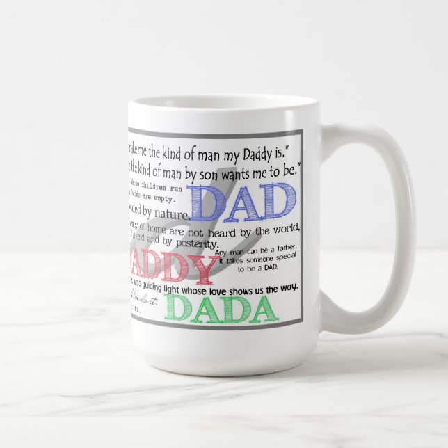 Vater-Kaffee-Tasse mit Zitaten Kaffeetasse (Rechts)
