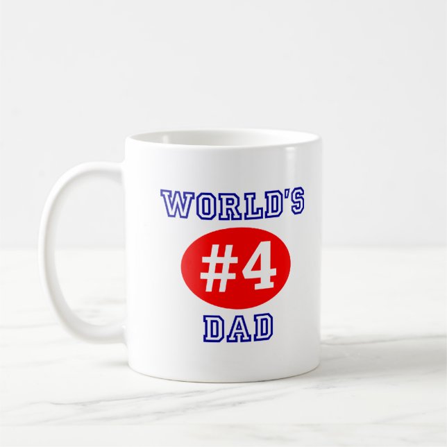 Vater-Kaffeetasse das #4 der Welt Kaffeetasse (Links)