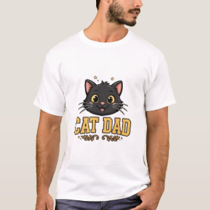 Vater-Katze-Schwarzkatze-Geschenk-T-Shirt T-Shirt
