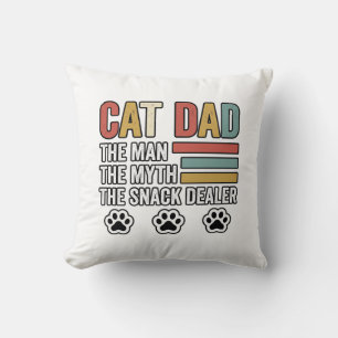 Vater-Katze Vintage Lustiges Snack-Händler-Shirt-D Kissen