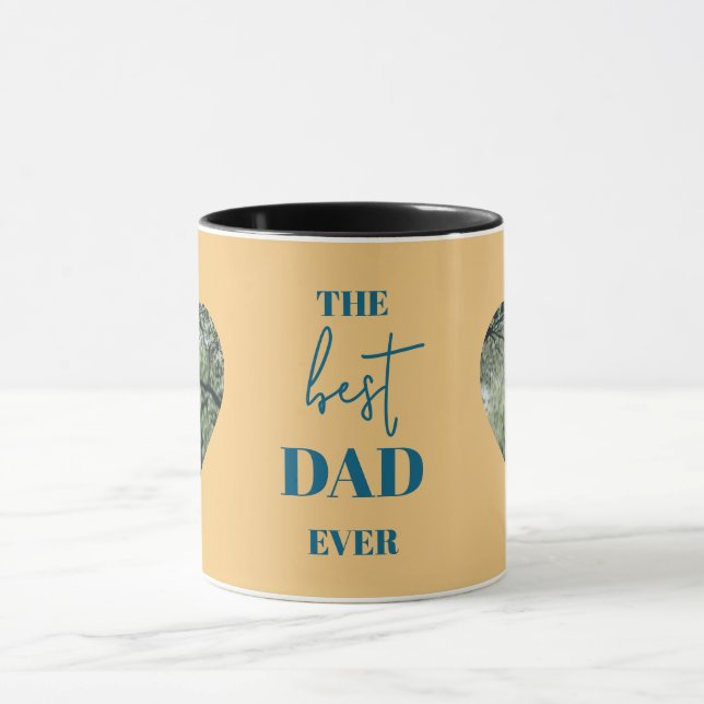 Vater & Kind Foto Tasse - Herzrahmen Bester Vater  (Zentrum)