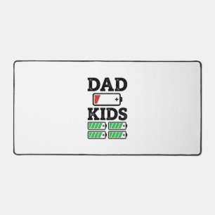 Vater Kinder Batterie Lustig Retro Vektor-Shirt-De Schreibtischunterlage