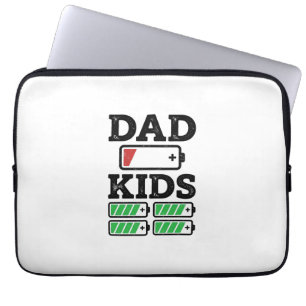 Vater Kinder Batterie Lustiges Vintage-Vektor-Shir Laptopschutzhülle