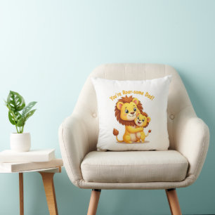 Vater-Kissen 🦁 Niedlicher Löwenhugtag Kissen
