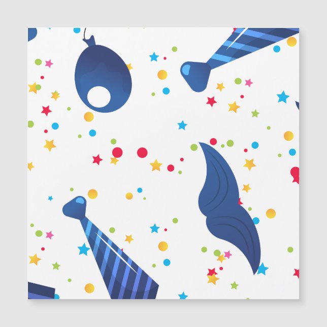 Vater Krawatte blau Magnetkarte (Vorderseite)