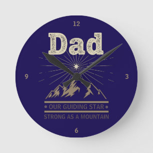 Vater Leitstern Berg Runde Wanduhr
