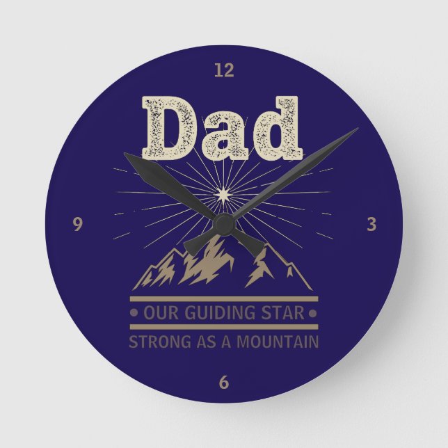 Vater Leitstern Berg Runde Wanduhr (Vorderseite)