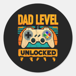 Vater Level Entsperrt Vater&# s Day New Dad Runder Aufkleber