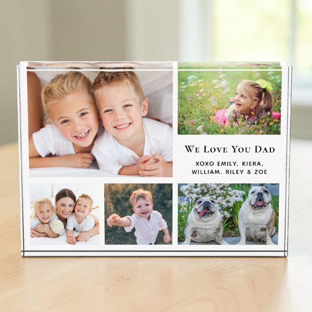 Vater Liebe Sie Fotoblock (Dad Love You Photo Collage Block)