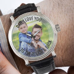 Vater Liebe Sie zum Rough and Back Foto Golf Armbanduhr<br><div class="desc">Personalisierte Foto-Uhr - perfekt für einen Golfer - aber Sie können den Text gerne nach Ihren Wünschen anpassen. Laden Sie Ihr Lieblings-Foto hoch und es wird als Basis für die Typografie mit einem halb-opak Rahmen-Overlay angezeigt. Der Wortlaut lautet derzeit "Vater, wir Liebe Sie auf die raue und zurück", die Sie...</div>