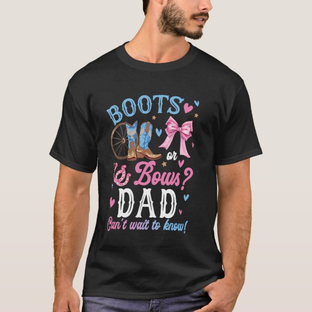 Vater-Lieben für Stiefel oder Bows Geschlechtsdeko T-Shirt (Vorderseite)