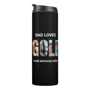 Vater Lieben Golf 4 Fotos Personalisiert Thermosbecher