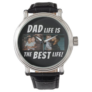 Vater Life ist das beste Leben 2 Fotos Vater Armbanduhr