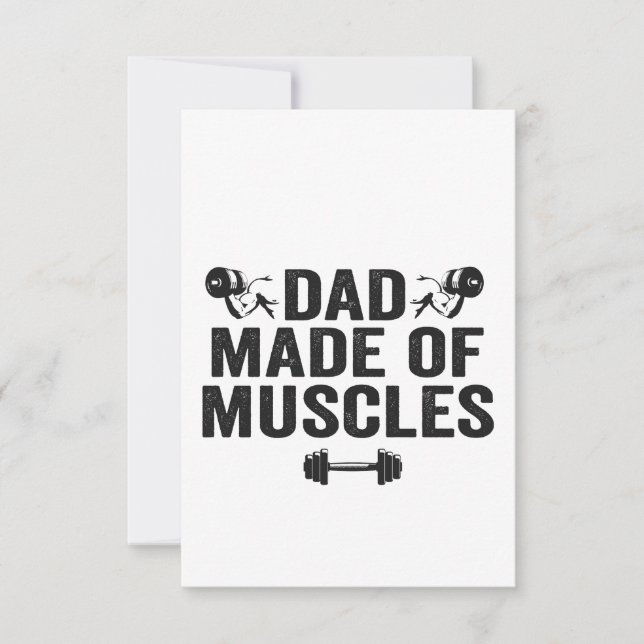 Vater Made of Muscles Funny Fitness Vater Geschenk Dankeskarte (Vorderseite)