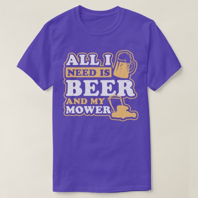 Vater Mähen Shirt Alles was ich brauche ist Mäher  (Design vorne)