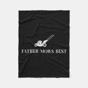 Vater mäht am besten Lustiger Aufsitzmäher Retro-M Fleecedecke