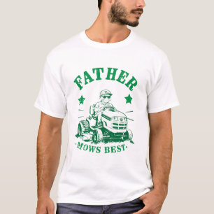 Vater mäht besten lustigen Rasenmäher Retro-Vater T-Shirt