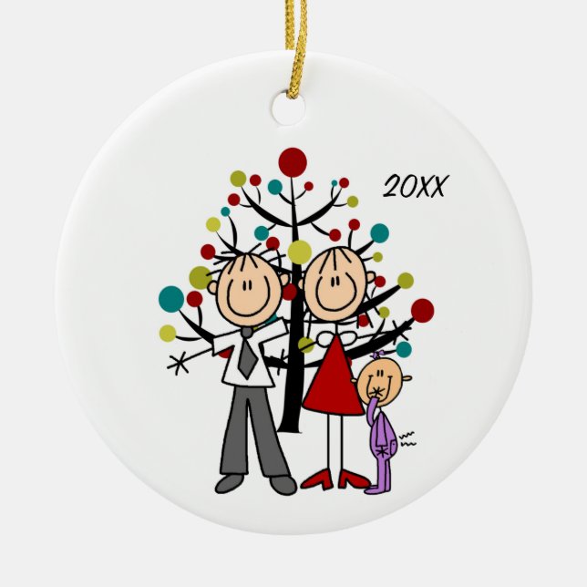 Vater, Mama, Baby Girl Weihnachtsschmuck (Vorne)