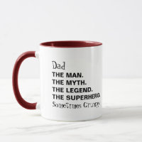 Vater Man Myth Legende manchmal Grumpy Typografie